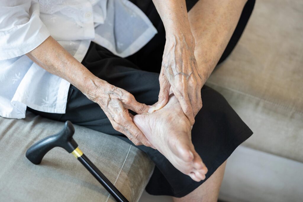 Older Person struggling with Plantar fasciitis